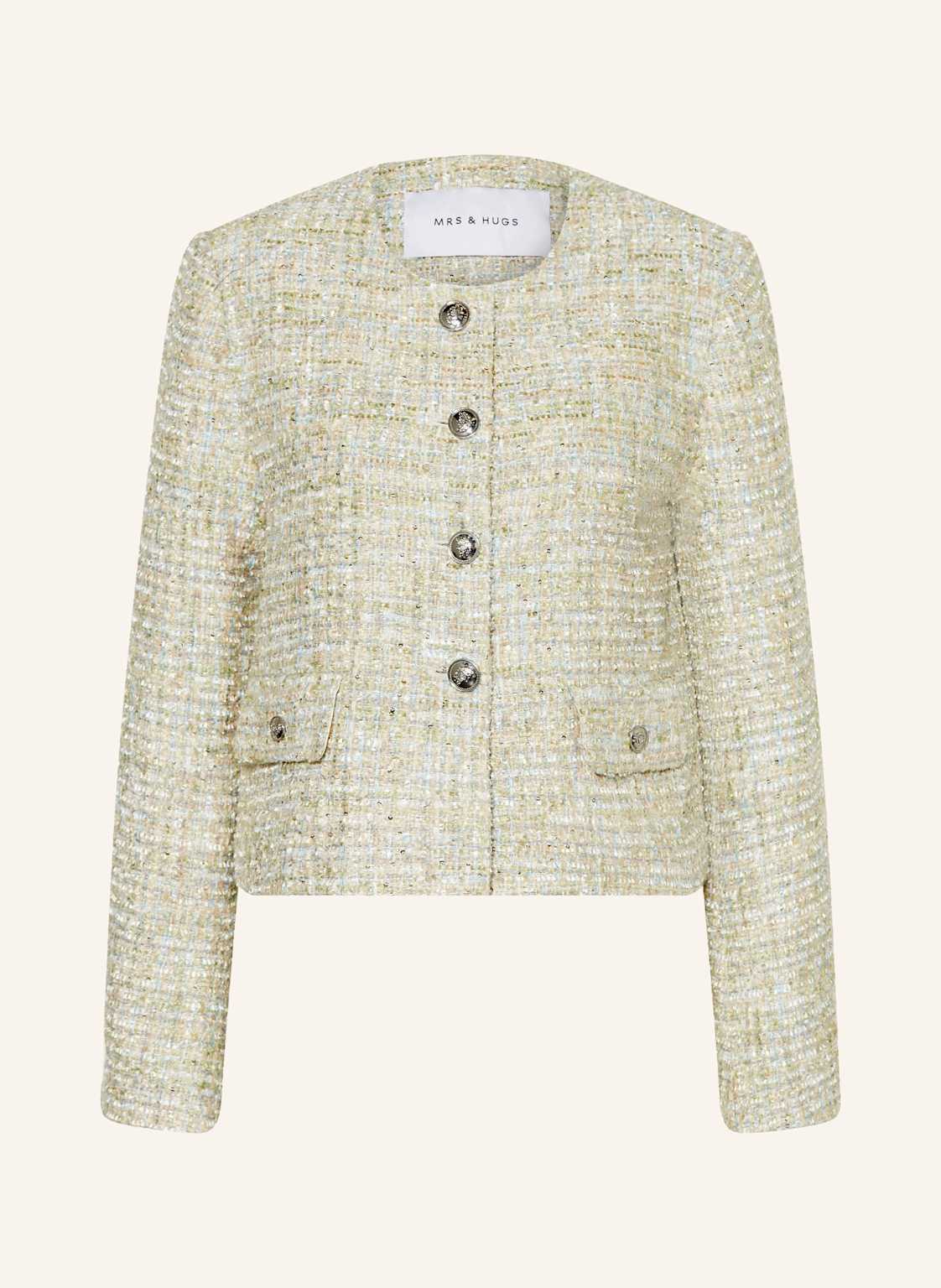 Mrs & Hugs Bouclé-Blazer Mit Pailletten beige von Mrs & HUGS