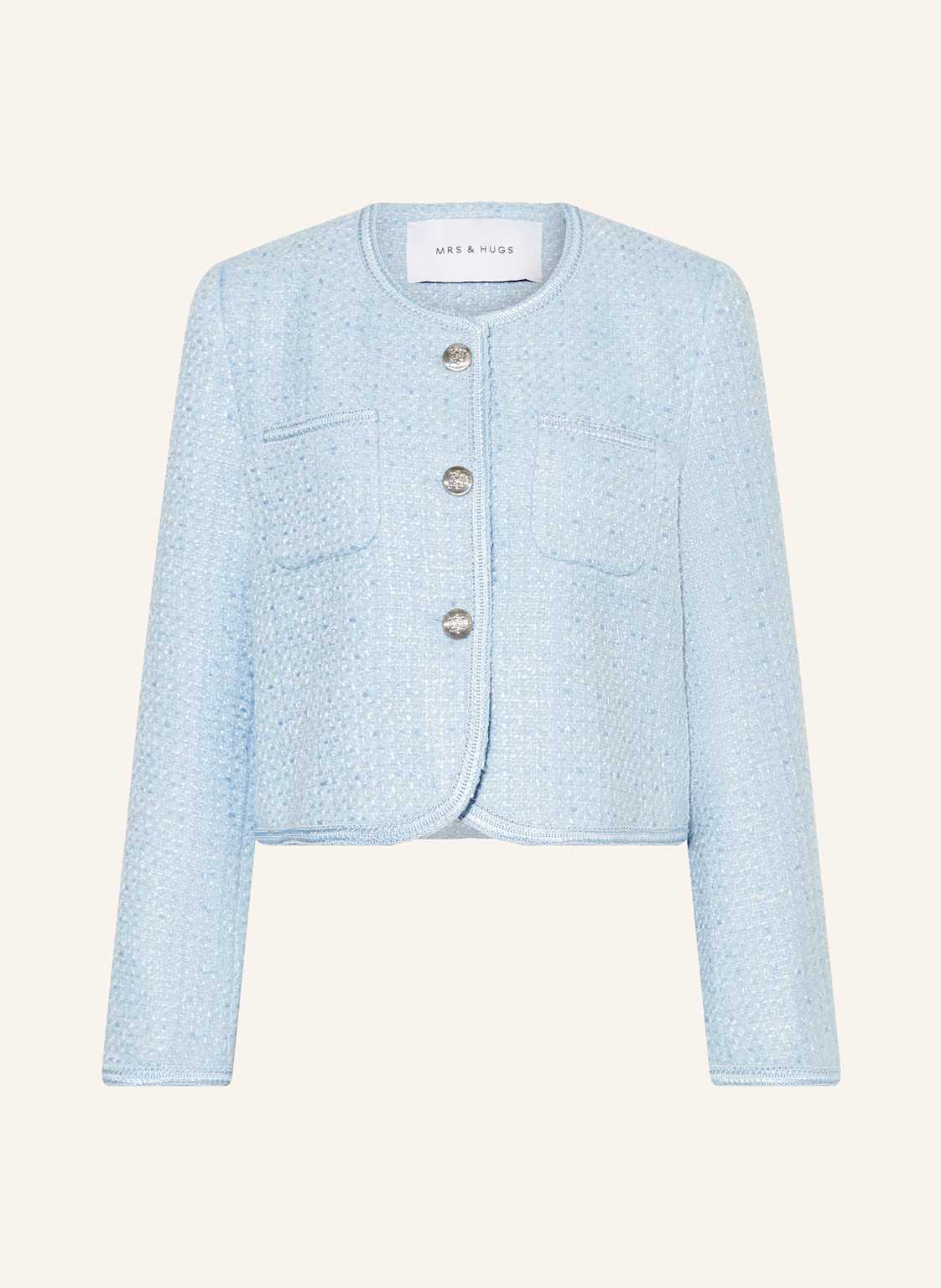 Mrs & Hugs Kastenjacke Aus Bouclé blau Mrs & Hugs Kastenjacke Aus Bouclé blau von Mrs & HUGS