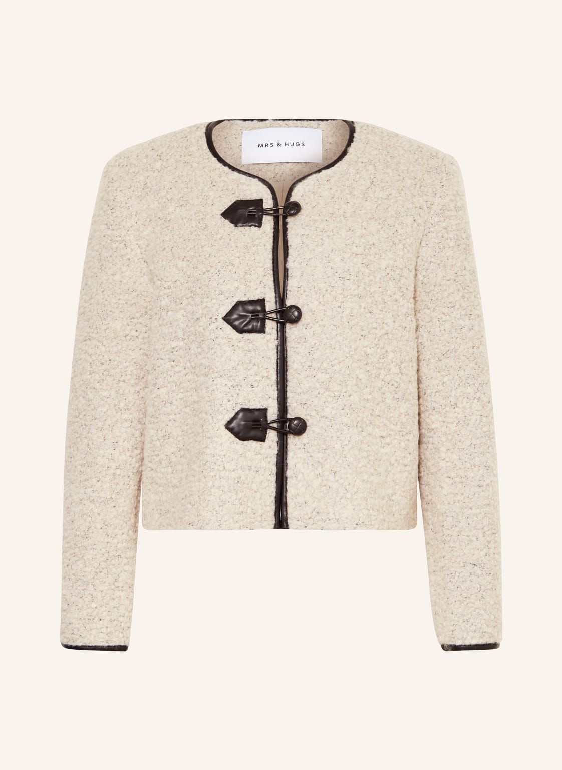 Mrs & Hugs Bouclé-Jacke beige von Mrs & HUGS