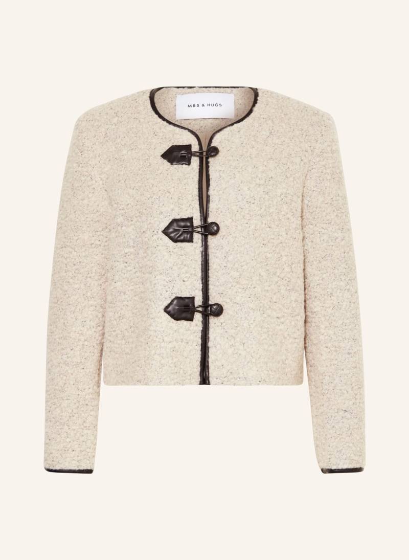 Mrs & Hugs Bouclé-Jacke beige von Mrs & HUGS