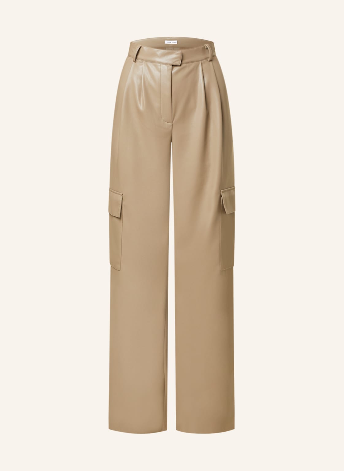 Mrs & Hugs Cargohose In Lederoptik beige Mrs & Hugs Cargohose In Lederoptik beige von Mrs & HUGS