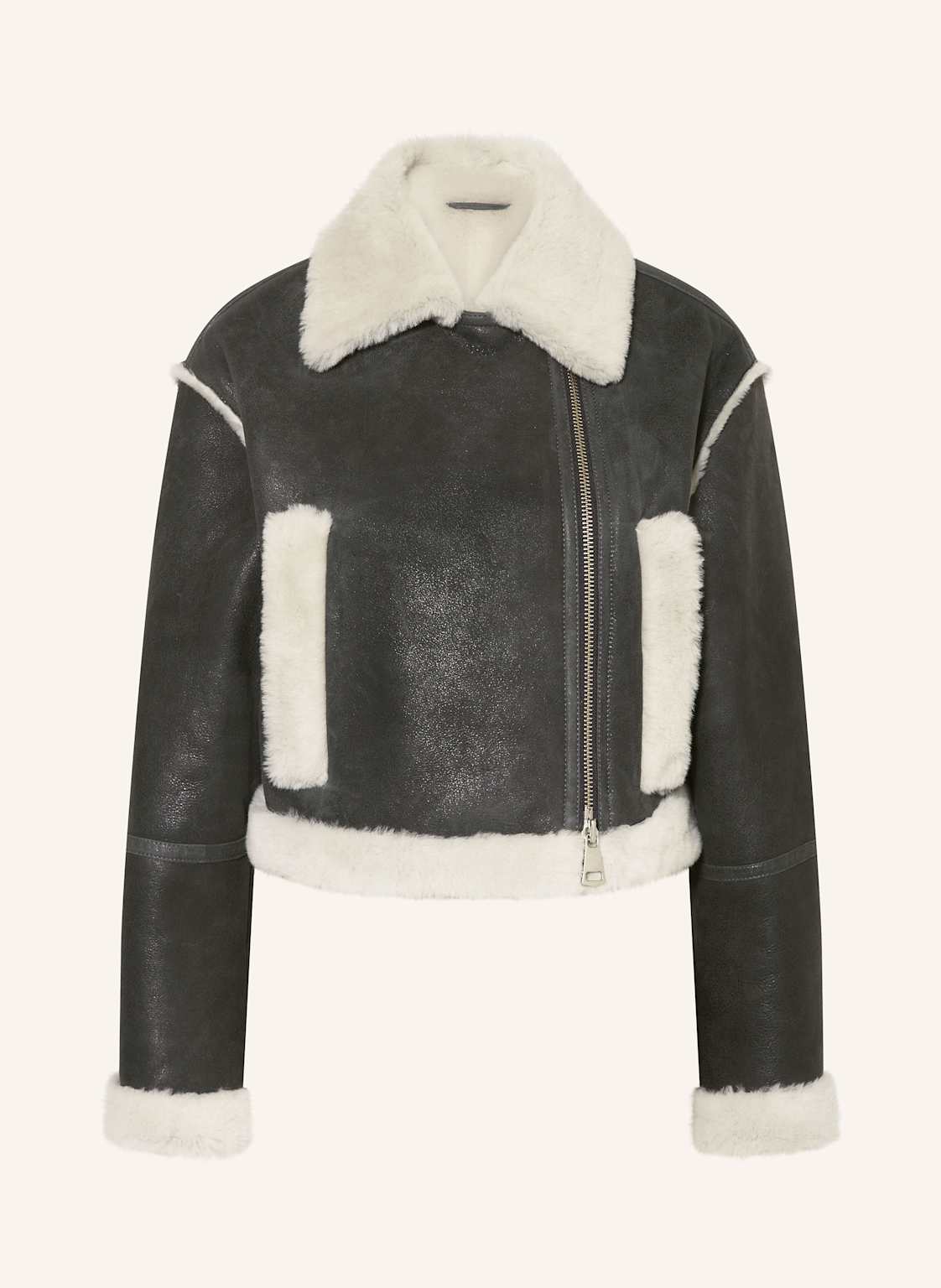 Mrs & Hugs Cropped-Lederjacke grau Mrs & Hugs Cropped-Lederjacke grau von Mrs & HUGS
