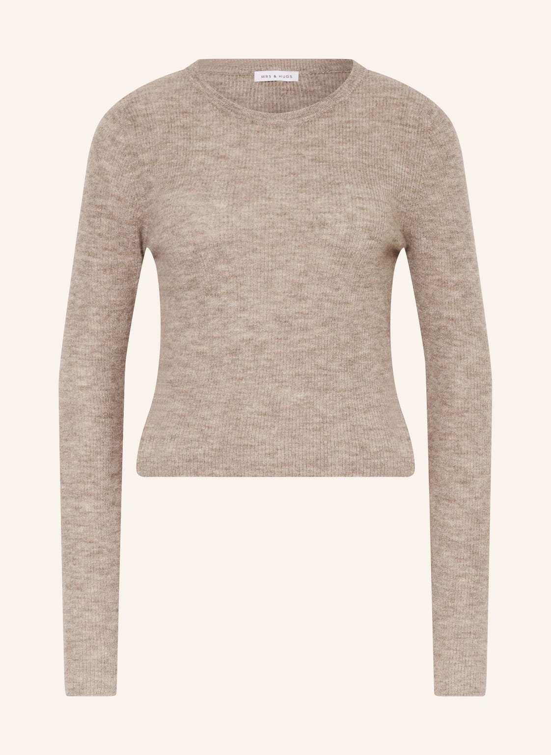 Mrs & Hugs Cropped-Pullover Mit Alpaka beige von Mrs & HUGS