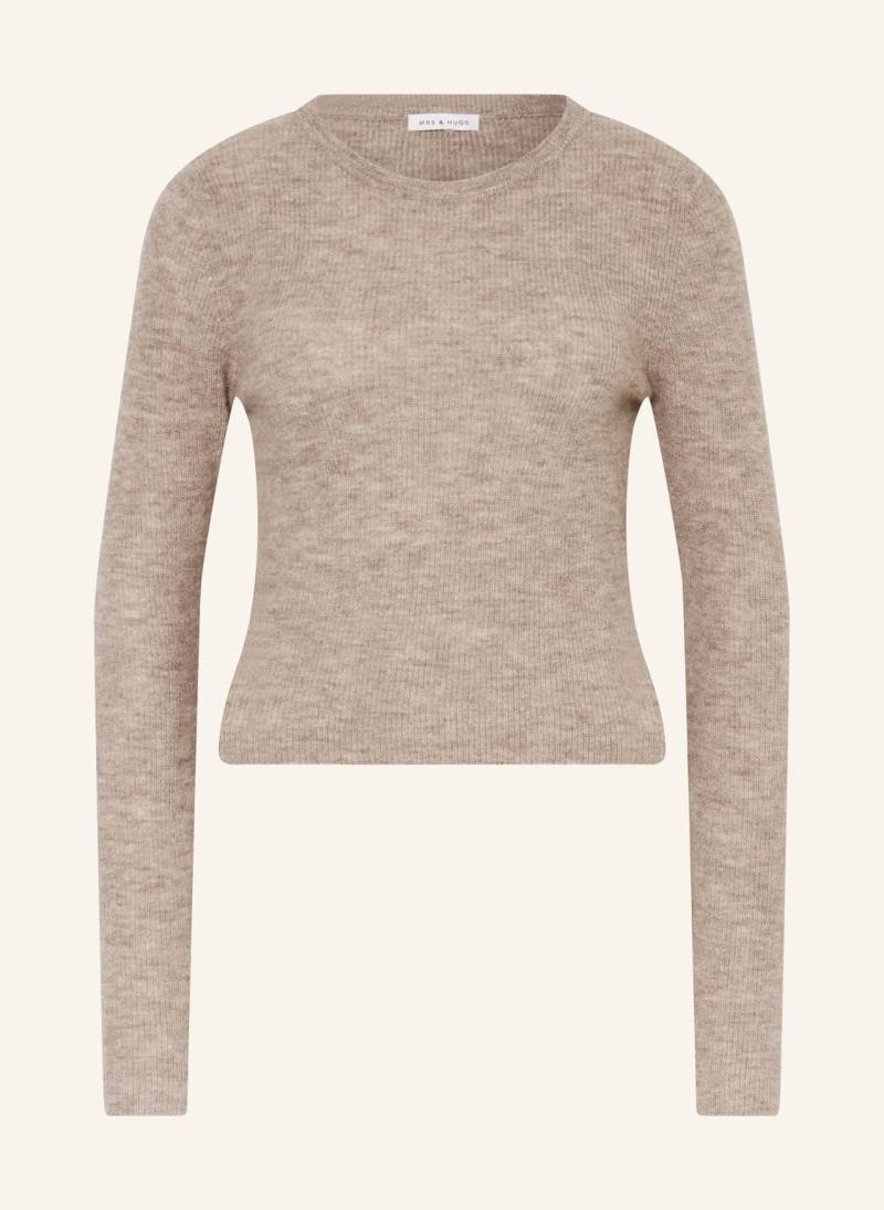 Mrs & Hugs Cropped-Pullover Mit Alpaka beige von Mrs & HUGS