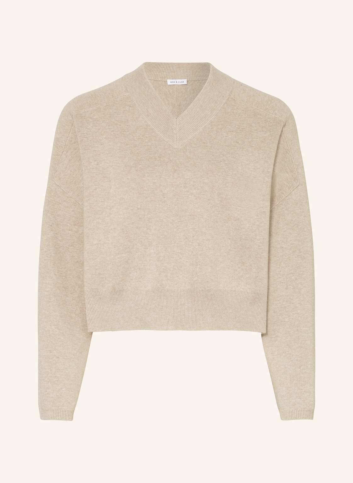 Mrs & Hugs Cropped-Pullover Mit Leinen beige von Mrs & HUGS