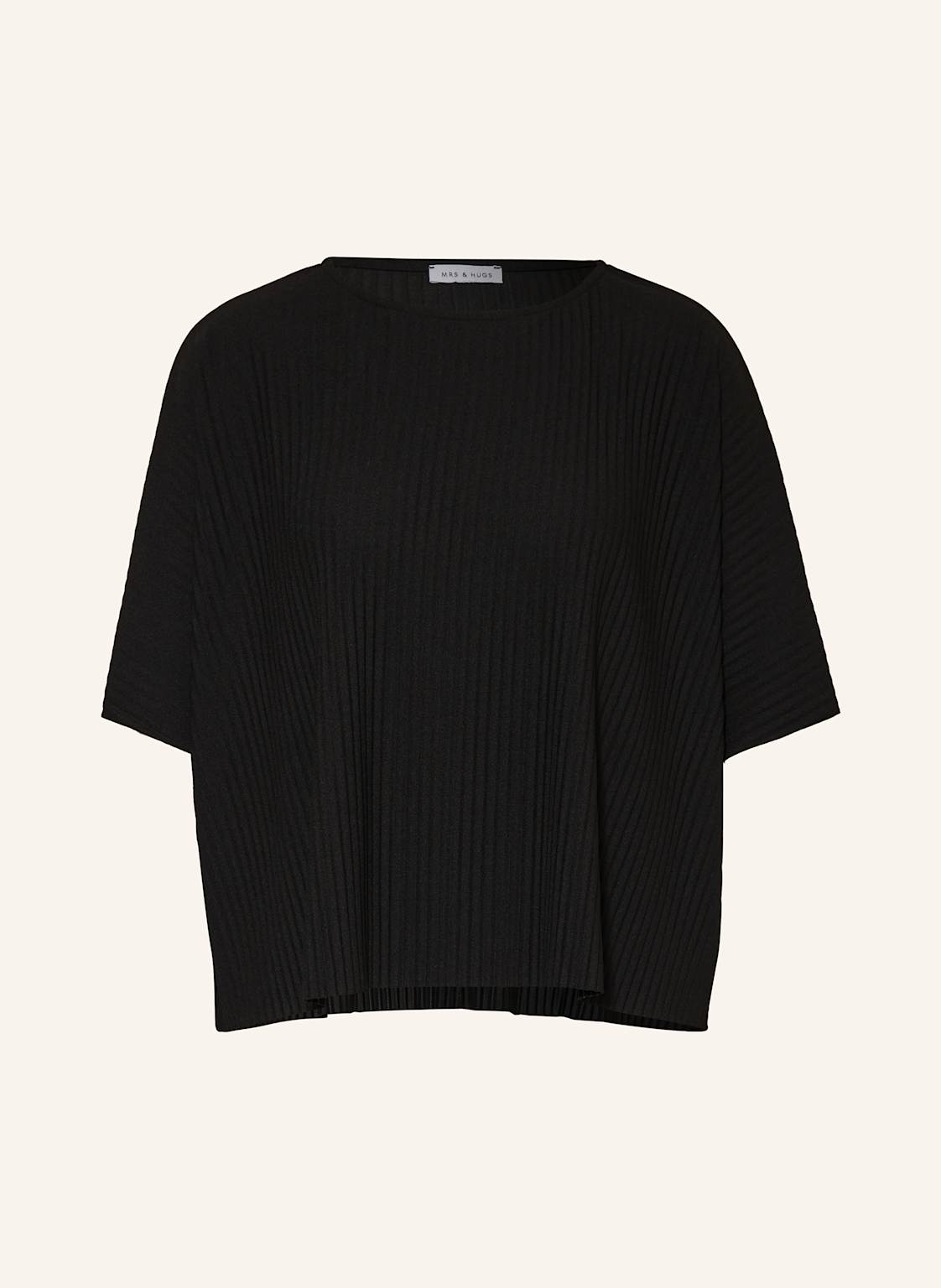 Mrs & Hugs Cropped-Shirt Mit Plissees schwarz Mrs & Hugs Cropped-Shirt Mit Plissees schwarz von Mrs & HUGS