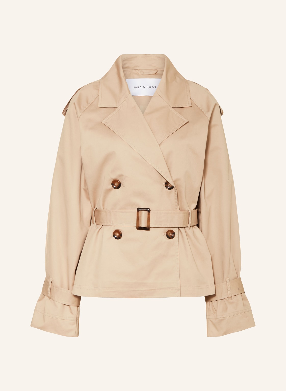 Mrs & Hugs Cropped-Trenchcoat beige von Mrs & HUGS