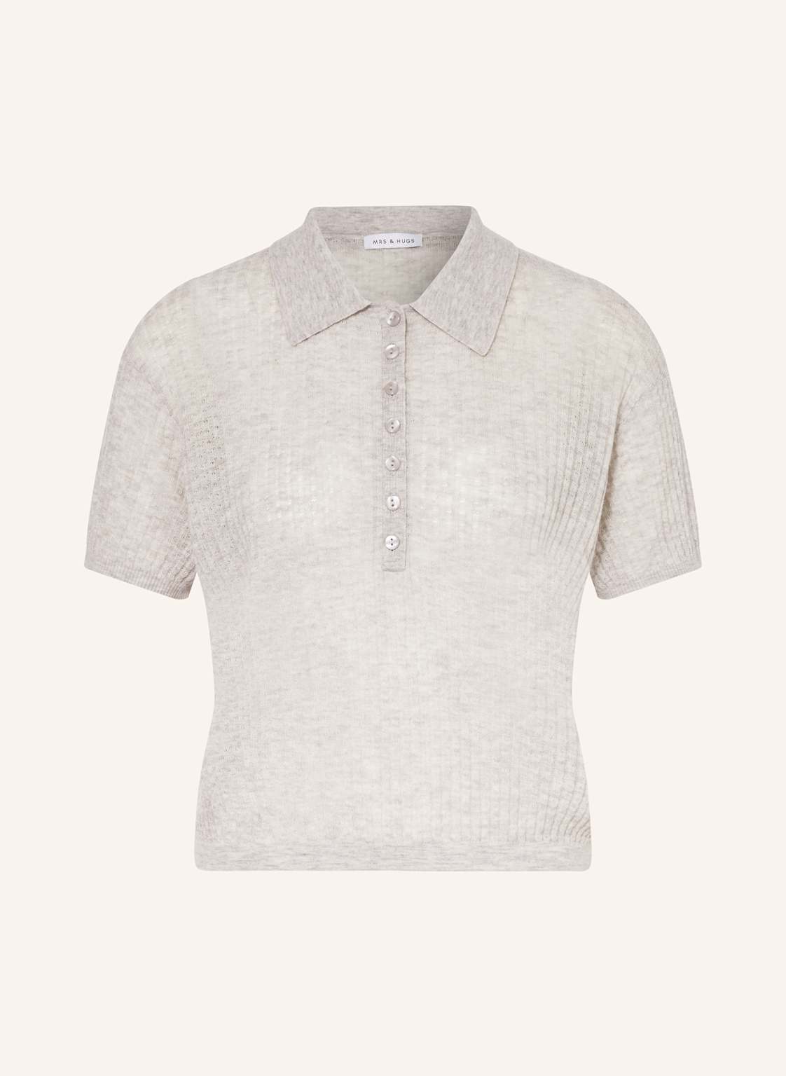 Mrs & Hugs Strick-Poloshirt Mit Cashmere grau Mrs & Hugs Strick-Poloshirt Mit Cashmere grau von Mrs & HUGS