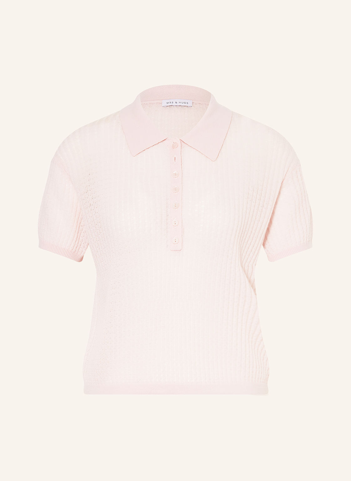 Mrs & Hugs Strick-Poloshirt Mit Cashmere rosa von Mrs & HUGS