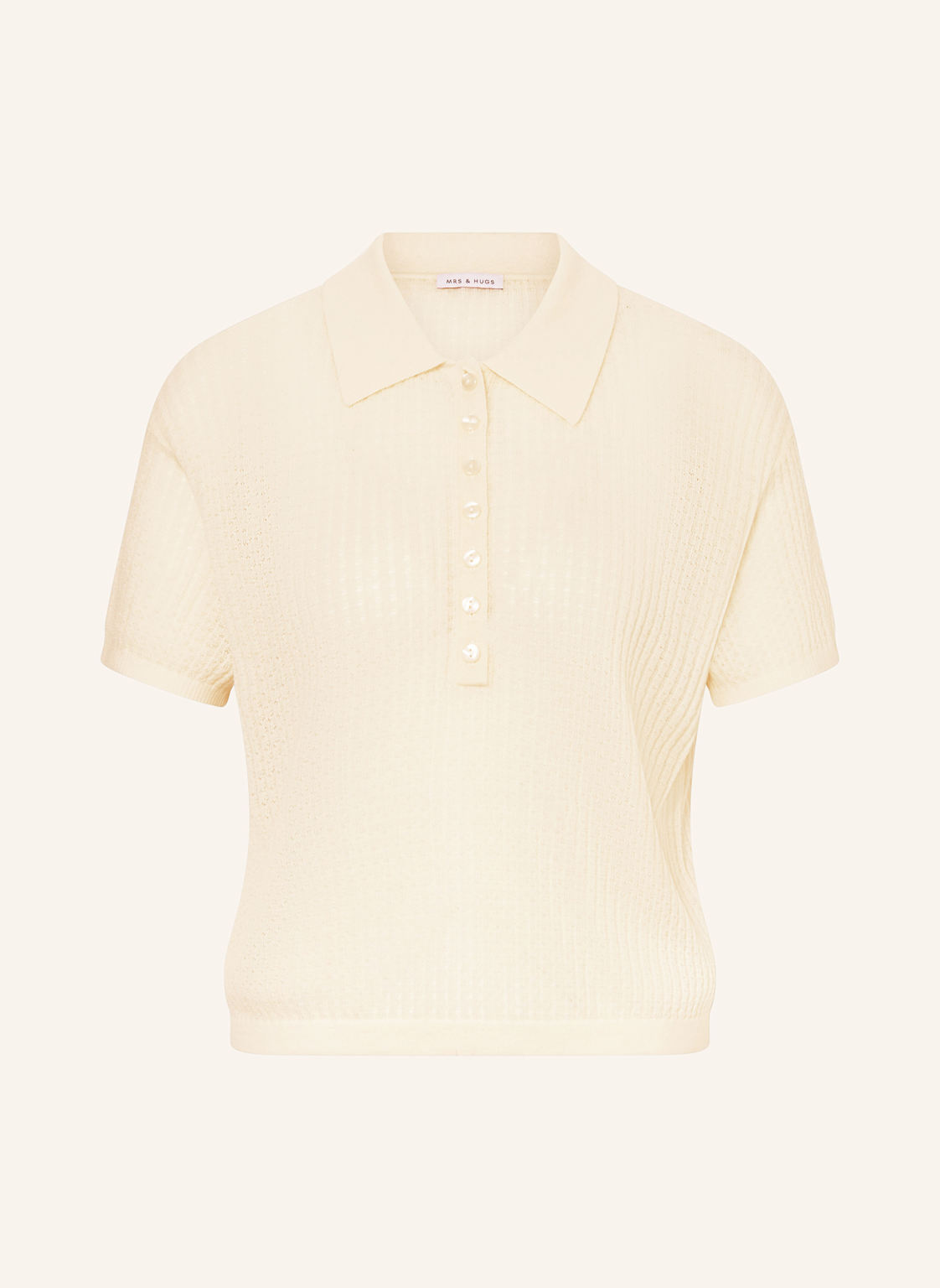 Mrs & Hugs Strick-Poloshirt Mit Cashmere weiss Mrs & Hugs Strick-Poloshirt Mit Cashmere weiss von Mrs & HUGS