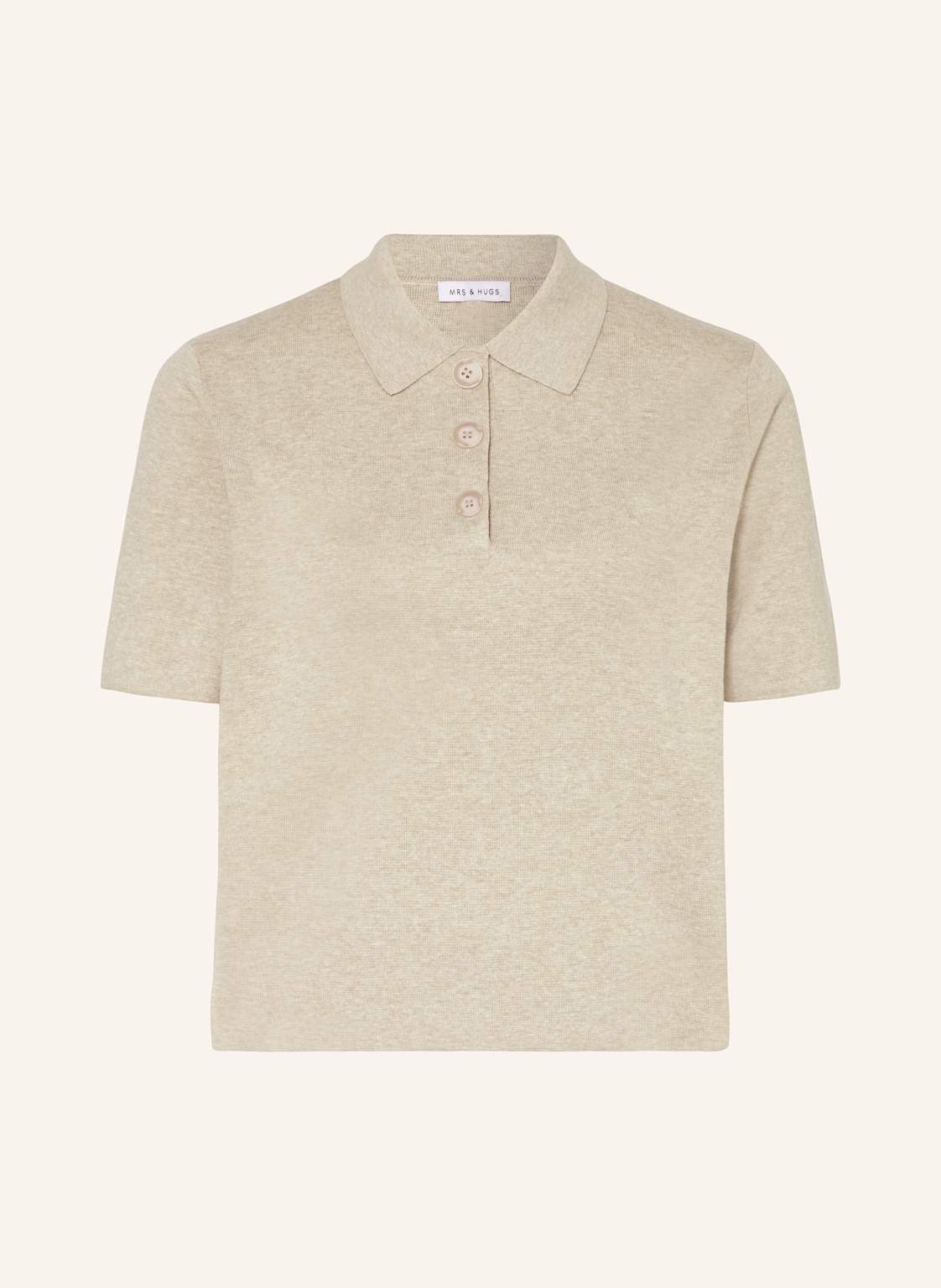 Mrs & Hugs Strick-Poloshirt Mit Leinen beige Mrs & Hugs Strick-Poloshirt Mit Leinen beige von Mrs & HUGS