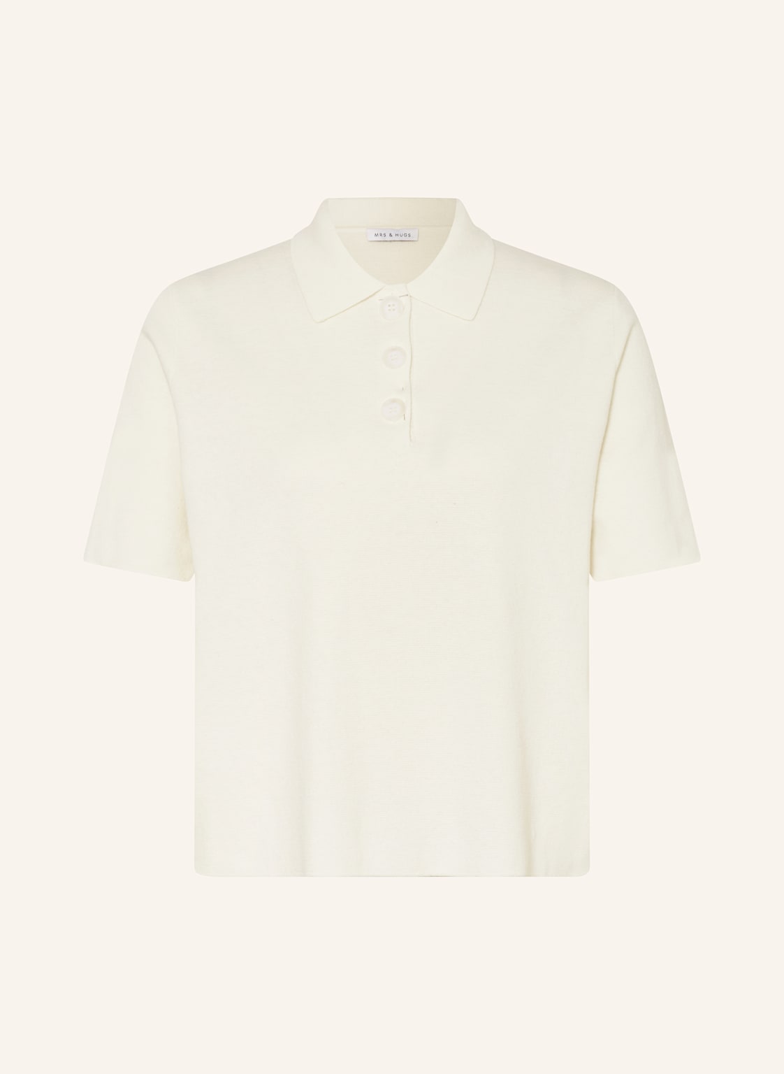 Mrs & Hugs Strick-Poloshirt Mit Leinen weiss Mrs & Hugs Strick-Poloshirt Mit Leinen weiss von Mrs & HUGS