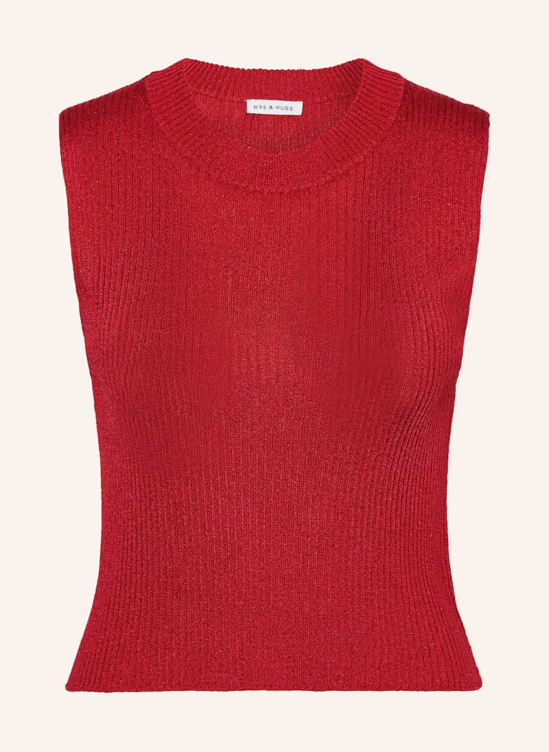 Mrs & Hugs Stricktop Mit Glitzergarn rot von Mrs & HUGS