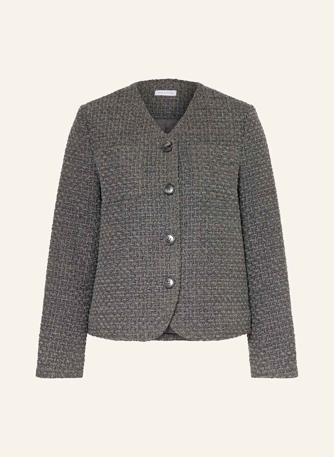 Mrs & Hugs Tweed-Blazer Mit Glitzergarn grau Mrs & Hugs Tweed-Blazer Mit Glitzergarn grau von Mrs & HUGS