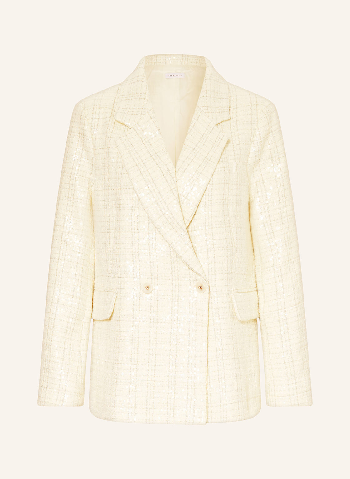 Mrs & Hugs Tweed-Blazer Mit Pailletten beige von Mrs & HUGS