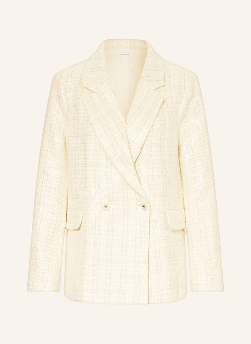 Mrs & Hugs Tweed-Blazer Mit Pailletten beige von Mrs & HUGS