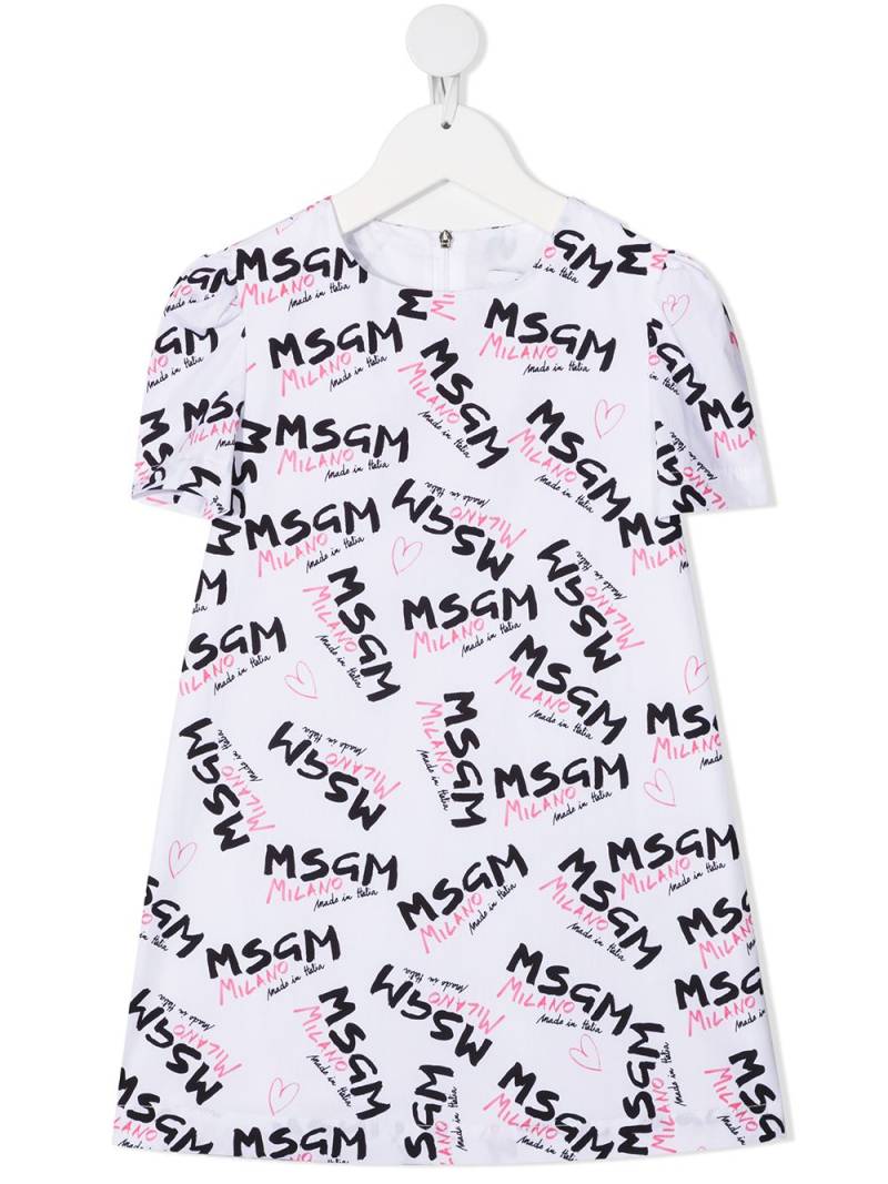 MSGM Kids logo print T-shirt dress - White von MSGM Kids