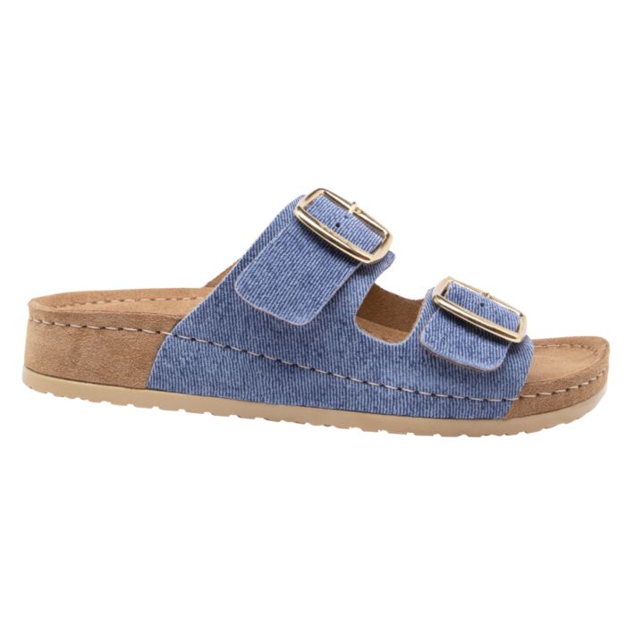 Mubb Pantolette aus Veloursleder für Sie jeansblau von Mubb