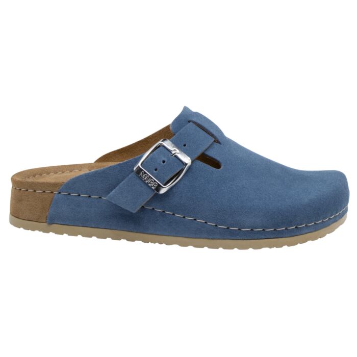 Mubb Pantolette für Damen aus Veloursleder jeansblau von Mubb