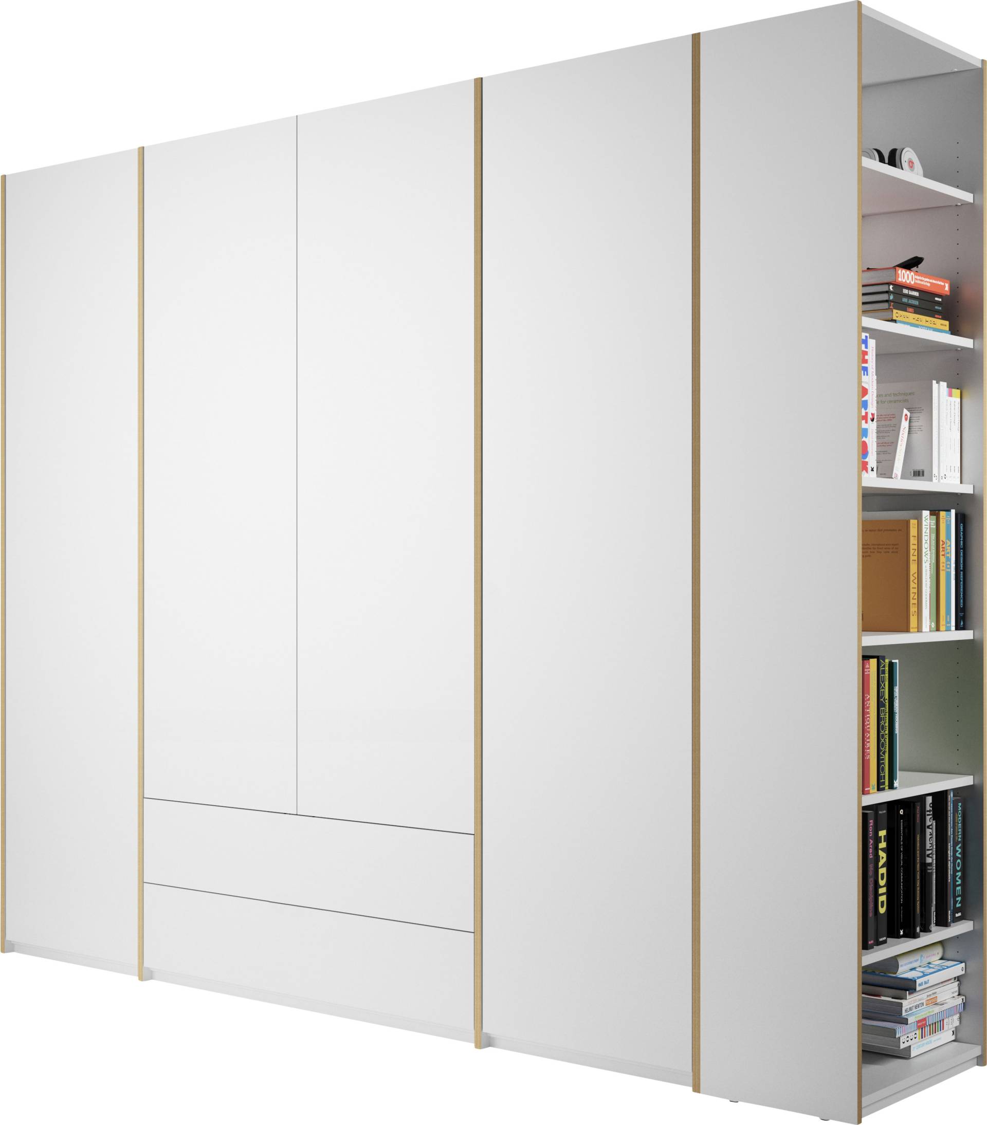 Müller SMALL LIVING Drehtürenschrank »Modular Plus Variante 5«, 2 geräumige Schubladen, Anbauregal rechts oder links montierbar von Müller SMALL LIVING