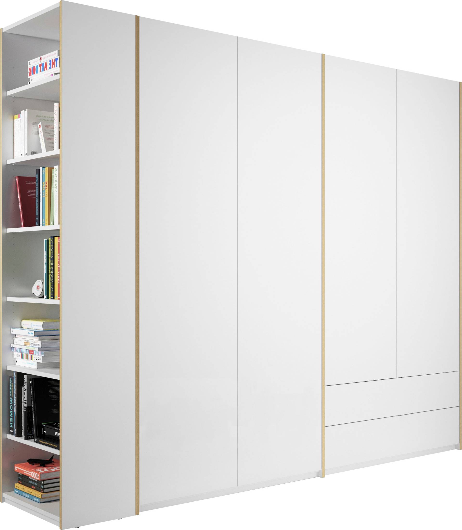 Müller SMALL LIVING Drehtürenschrank »Modular Plus Variante 8«, 2 Schubladen, Anbauregal wahlweise links oder rechts montierbar von Müller SMALL LIVING