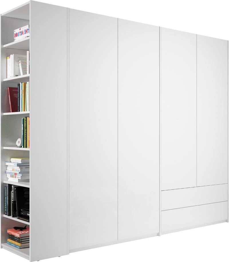 Müller SMALL LIVING Drehtürenschrank »Modular Plus Variante 8«, 2 Schubladen, Anbauregal wahlweise links oder rechts montierbar von Müller SMALL LIVING