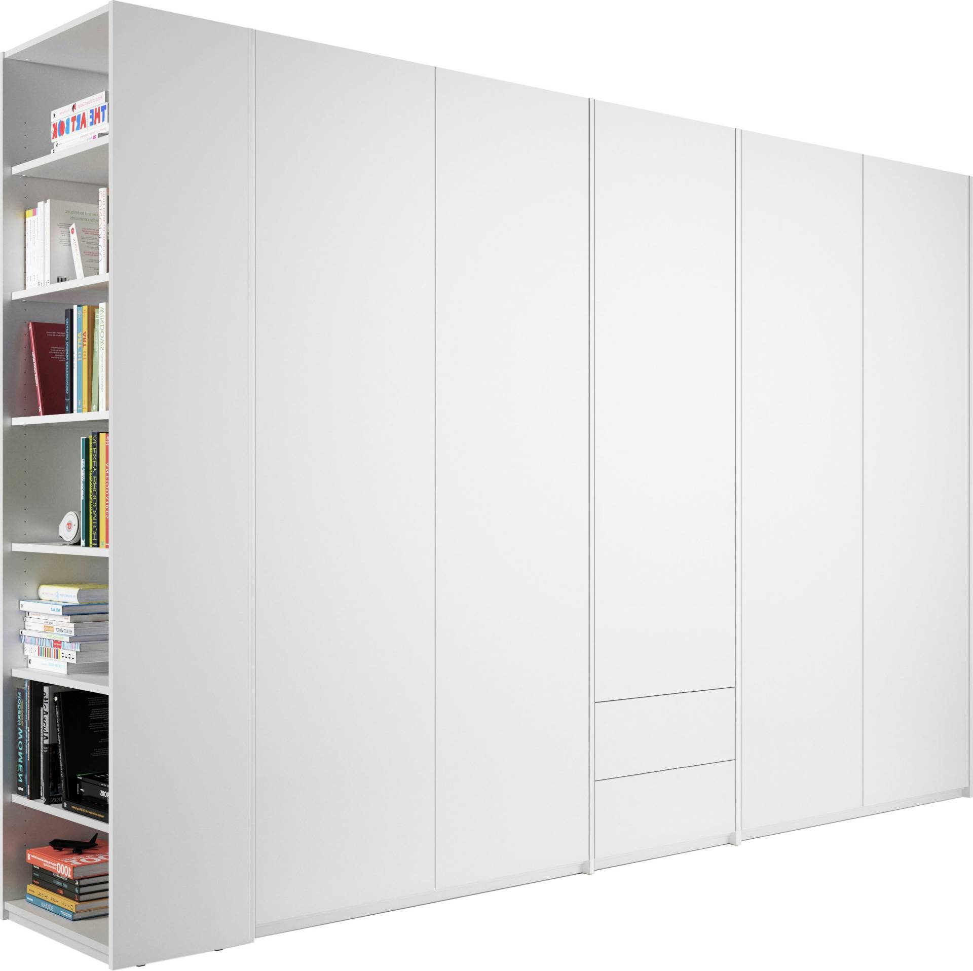 Müller SMALL LIVING Drehtürenschrank »Modular Plus Variante 9«, zwei Schubladen im Mittelelement, Anbauregal rechts oder links von Müller SMALL LIVING