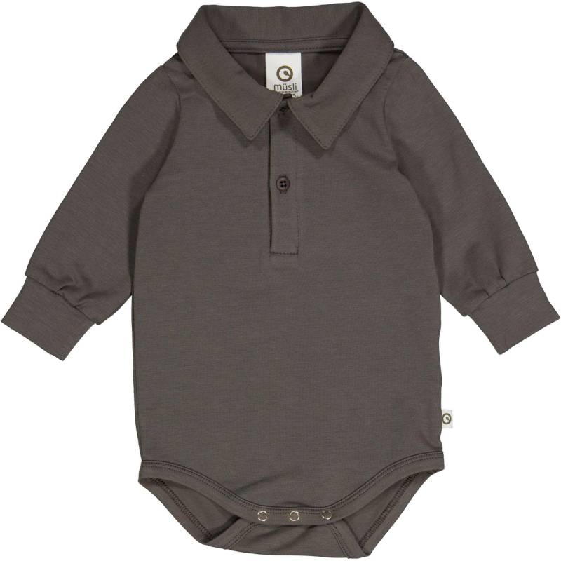 Polo-langarmbody Unisex Taubengrau 56 von Müsli by Green Cotton