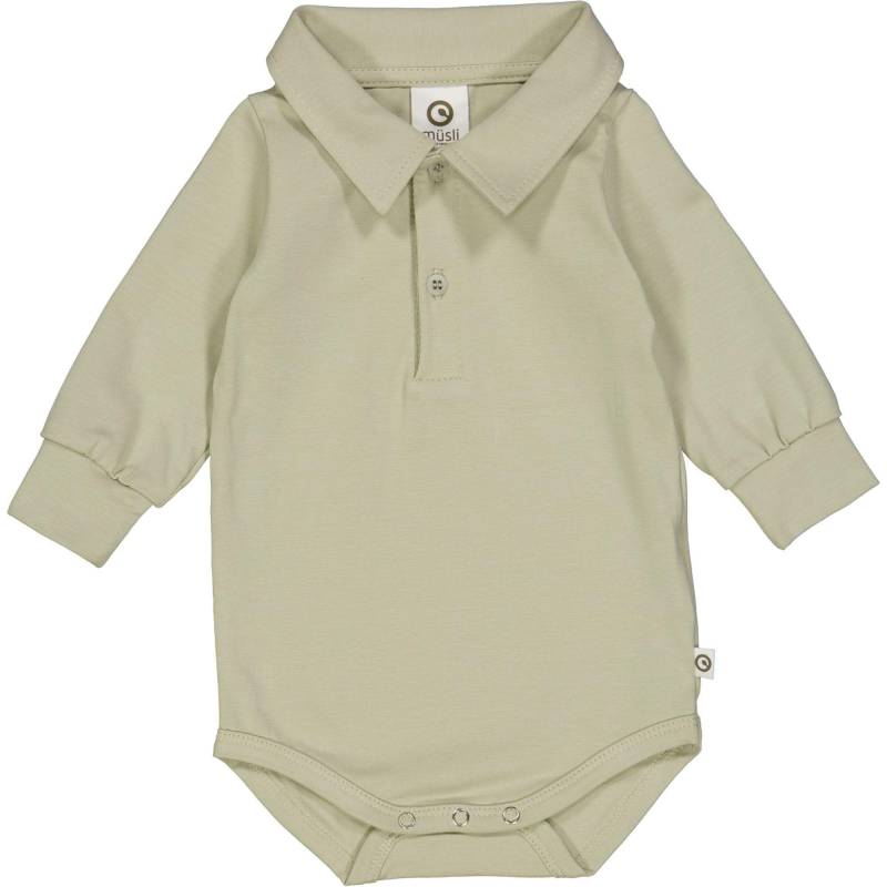 Polo-langarmbody Unisex Grün 62 von Müsli by Green Cotton