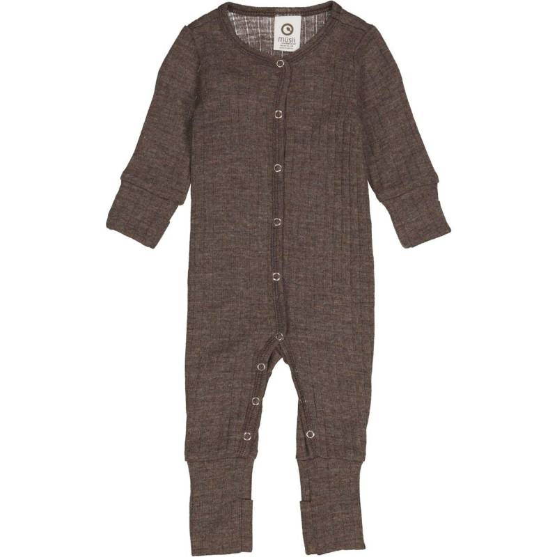 Strampler Mit Füßen Aus Merinowolle Unisex Nussbaum 44 von Müsli by Green Cotton