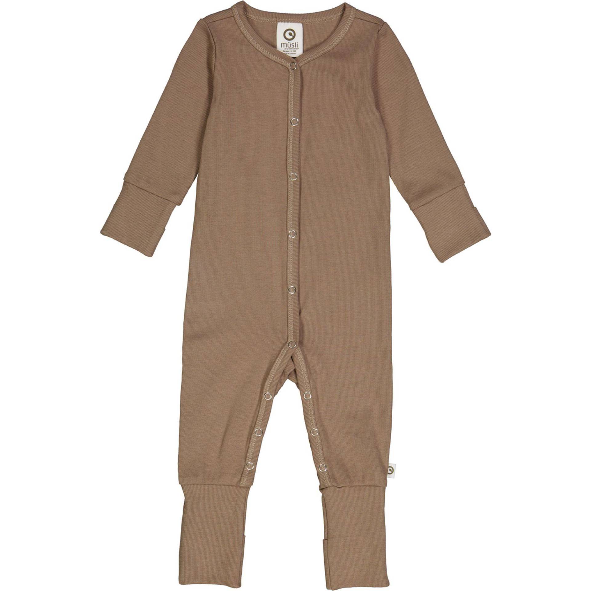 Strampler Mit Füßen Unisex Nussbaum 44 von Müsli by Green Cotton