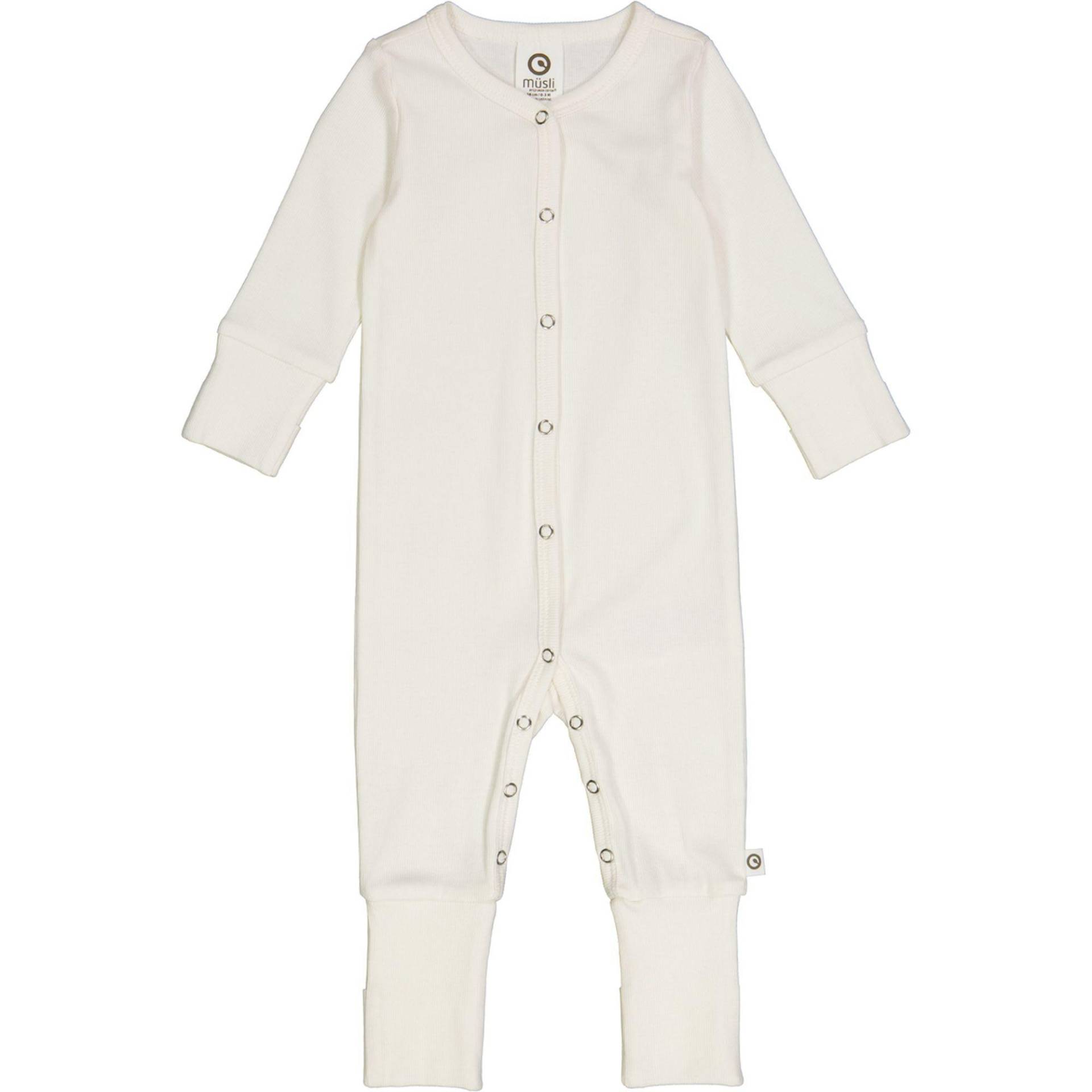 Strampler Mit Füßen Unisex Offwhite 44 von Müsli by Green Cotton