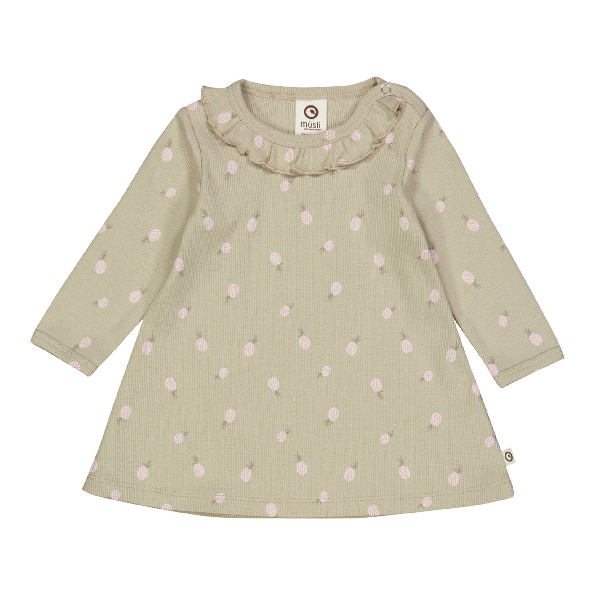 Kleid langarm Rüschenkragen Ananas Rippqualität Kleid langarm Rüschenkragen Ananas Rippqualität von Müsli