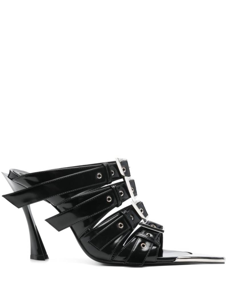 Mugler 100mm buckle-detailed mules - Black von Mugler