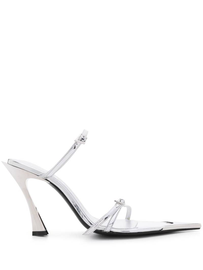 Mugler 100mm metallic-leather mules - Silver von Mugler