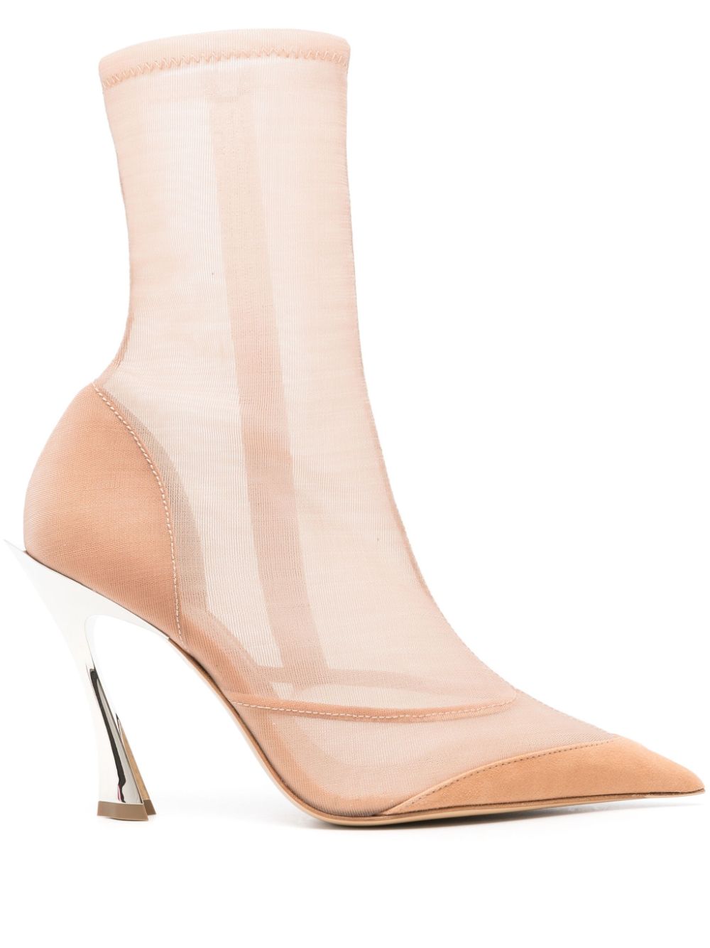 Mugler 100mm semi-sheer ankles boots - Neutrals von Mugler