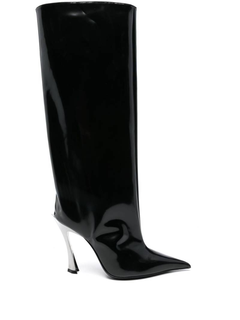 Mugler 110mm patent leather boots - Black von Mugler