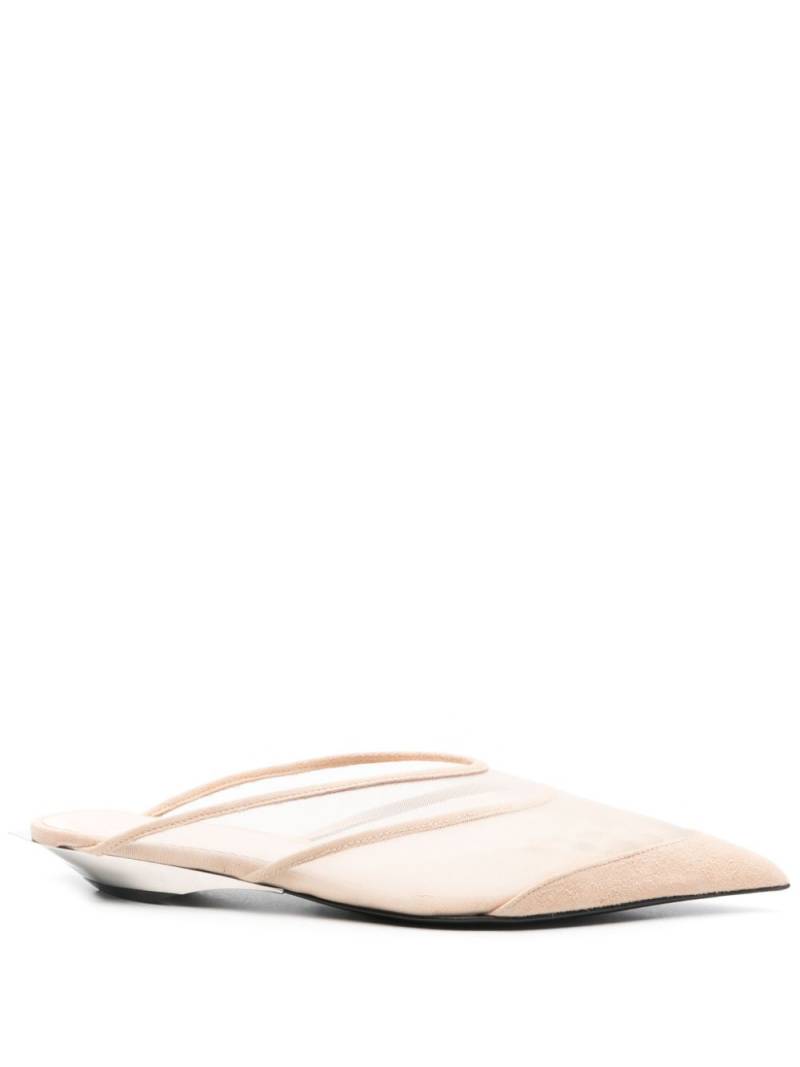 Mugler 40mm Fang mules - Neutrals von Mugler