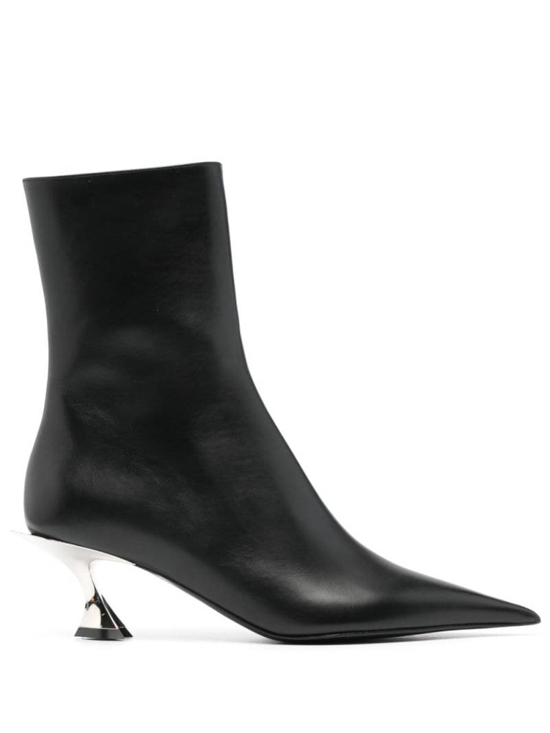 Mugler 55mm leather ankle boots - Black von Mugler