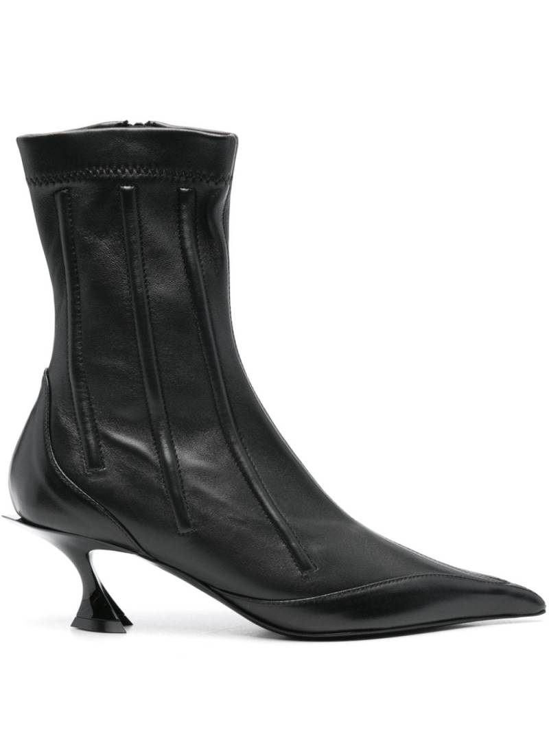 Mugler 55mm leather boots - Black von Mugler