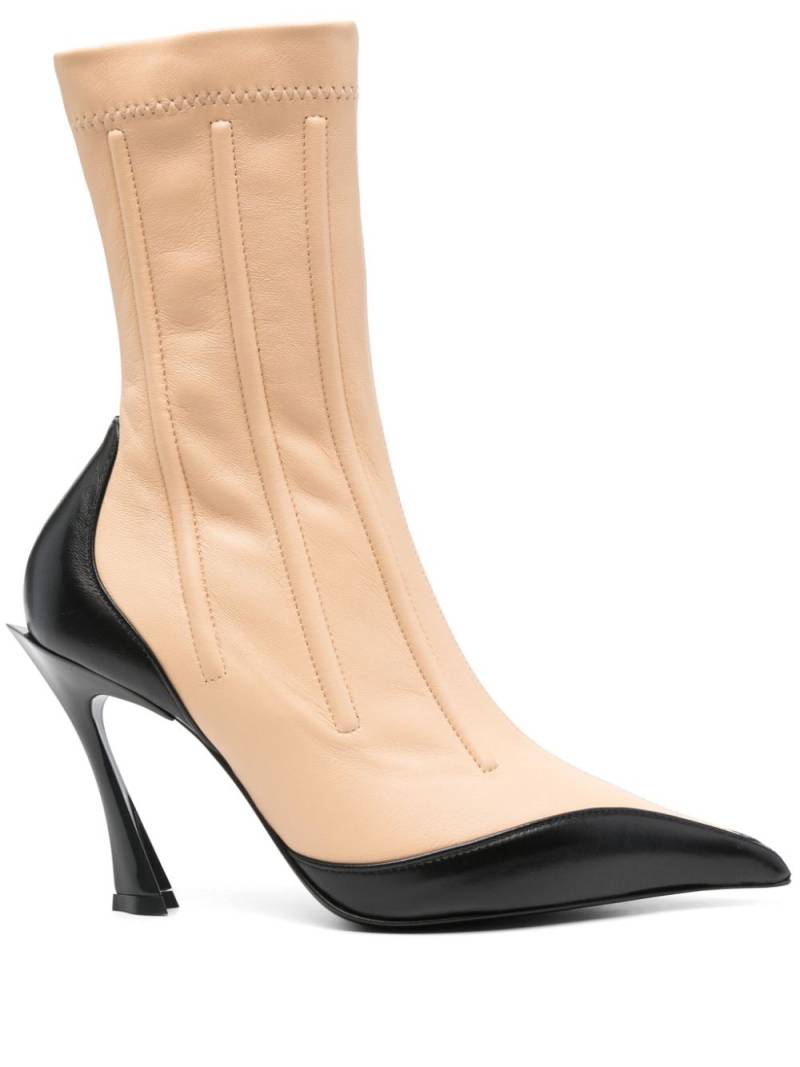 Mugler 95mm Fang boots - Neutrals von Mugler