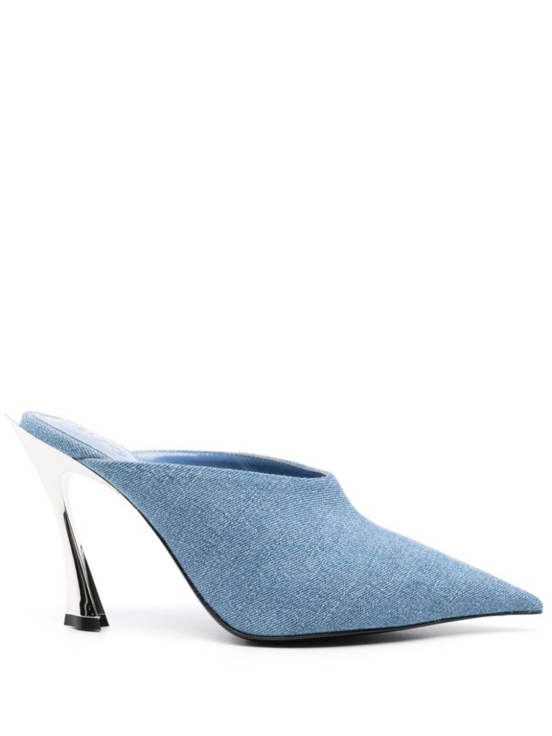 Mugler 95mm denim mules - Blue von Mugler