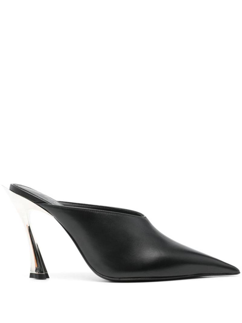 Mugler 95mm leather mules - Black von Mugler