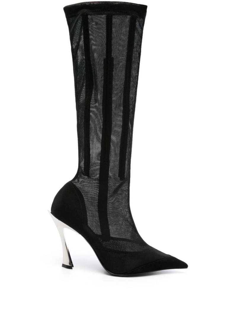 Mugler 95mm mesh boots - Black von Mugler