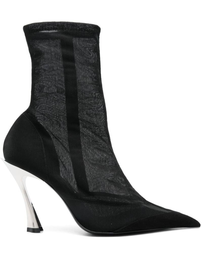 Mugler 95mm mesh fang boots - Black von Mugler