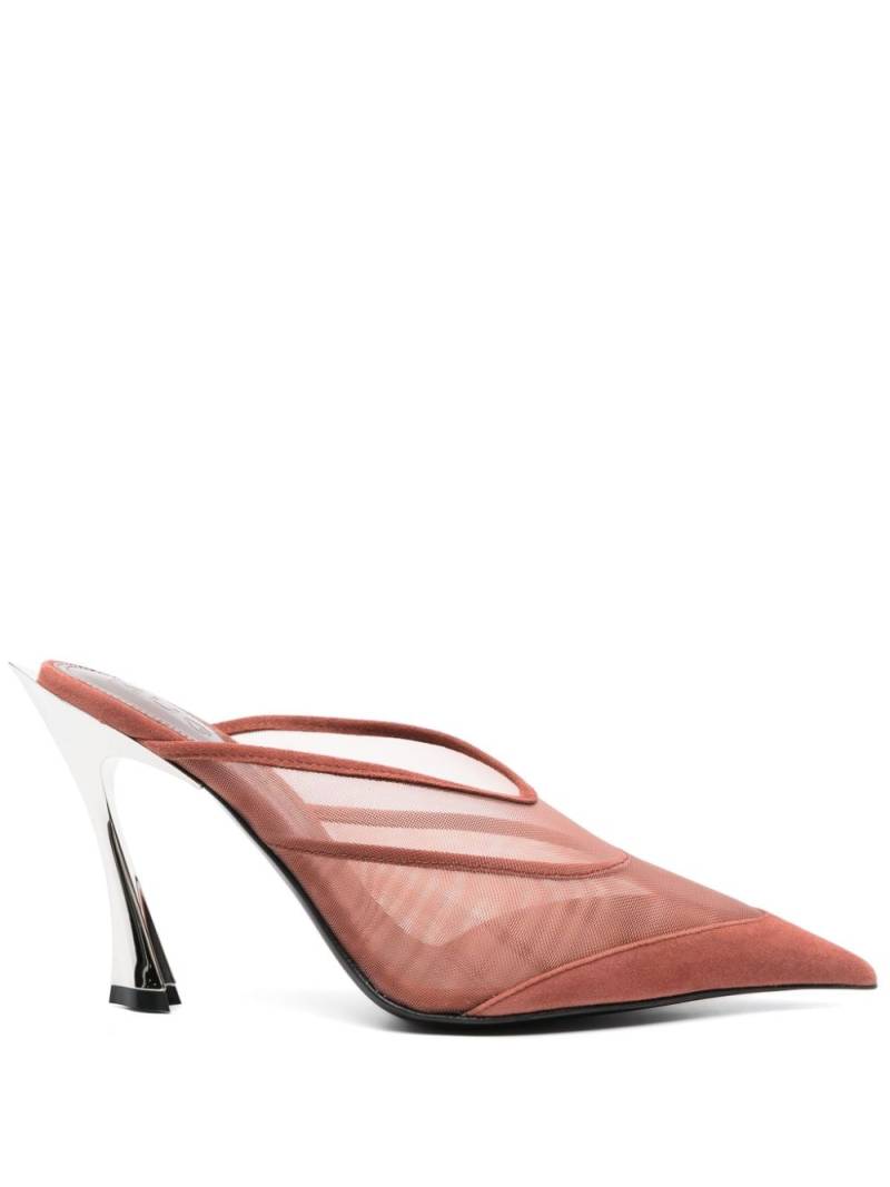 Mugler 95mm mesh mules - Neutrals von Mugler