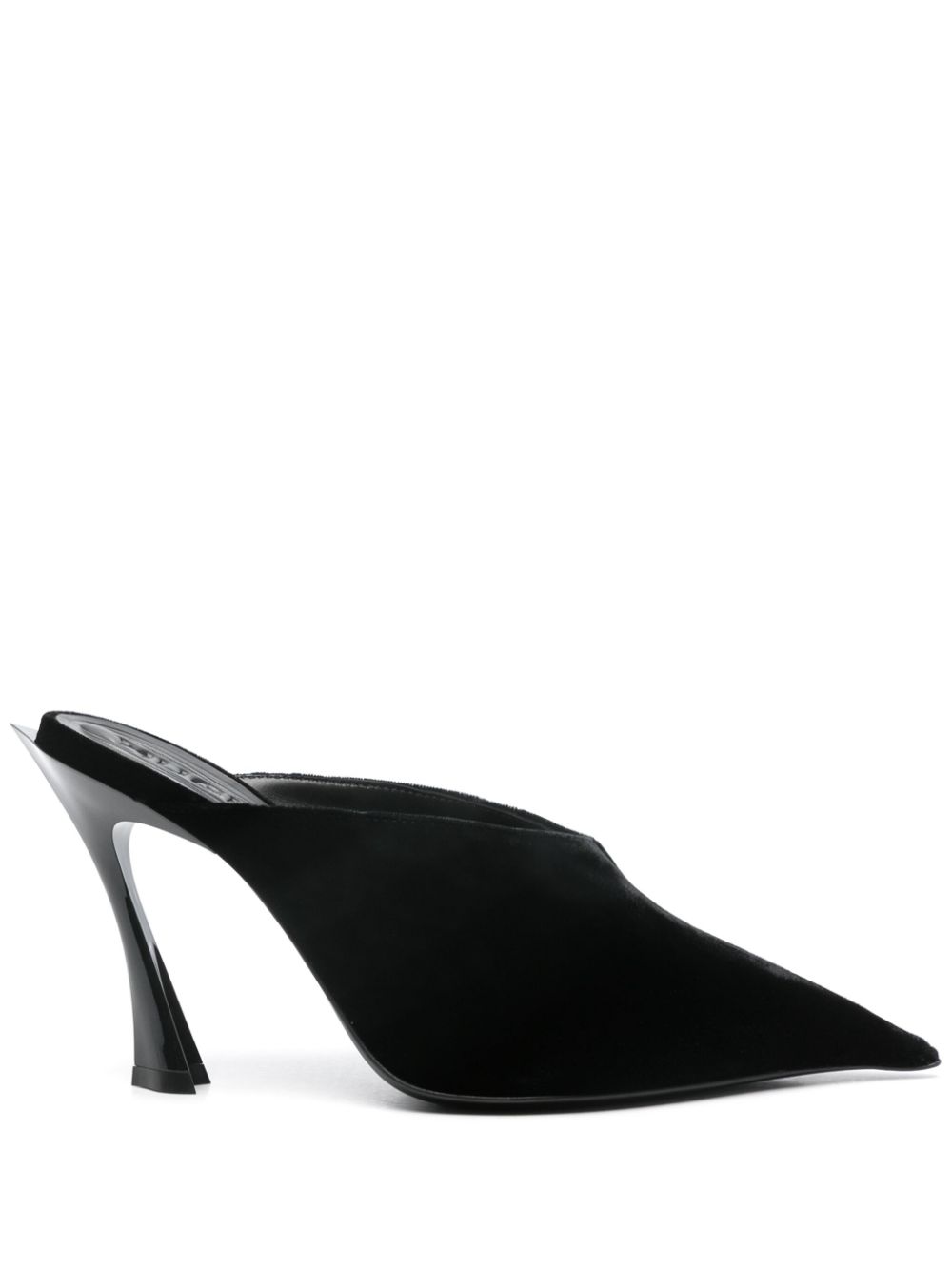 Mugler 95mm suede mules - Black von Mugler