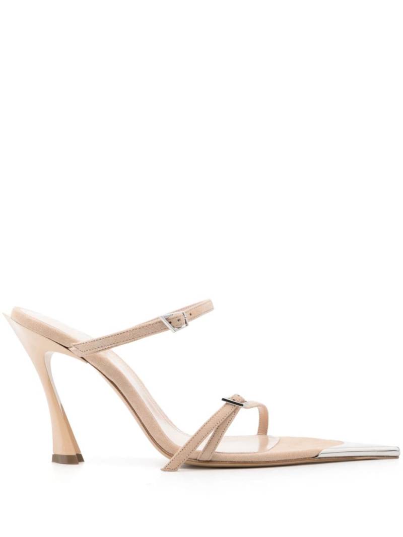 Mugler 95mm suede sandals - Neutrals von Mugler