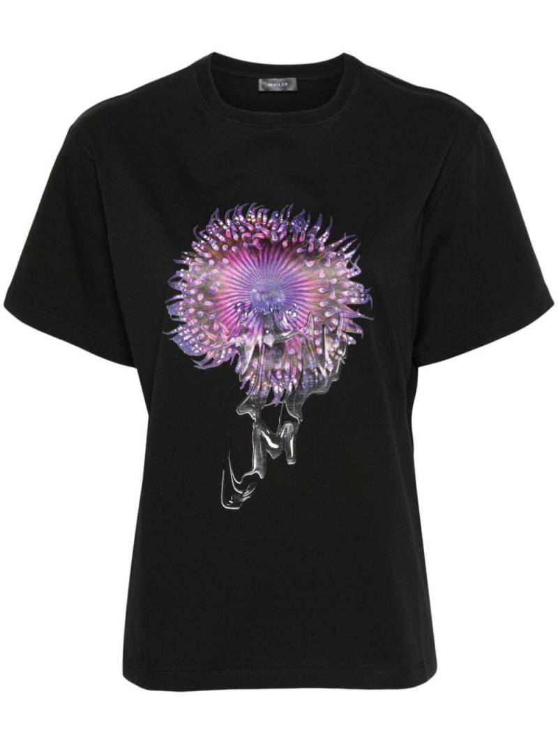 Mugler Anemone cotton T-shirt - Black von Mugler