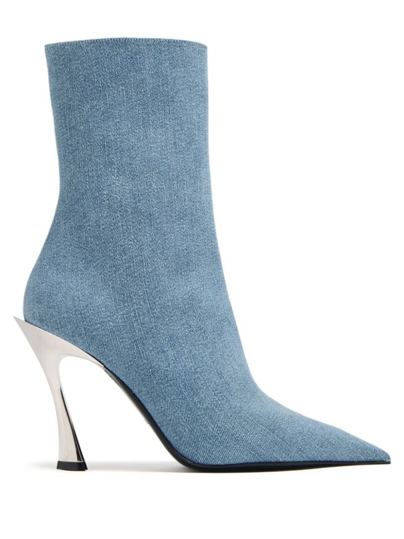 Mugler Fang 95mm denim boots - Blue von Mugler